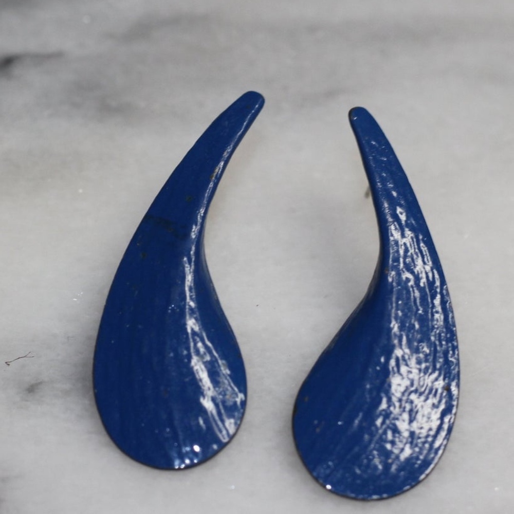 Blue Tear Drop Earrings